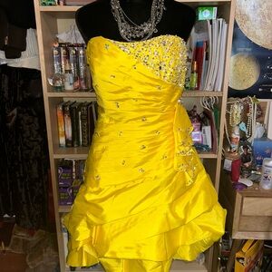 Mori Lee Bright Yellow Dress